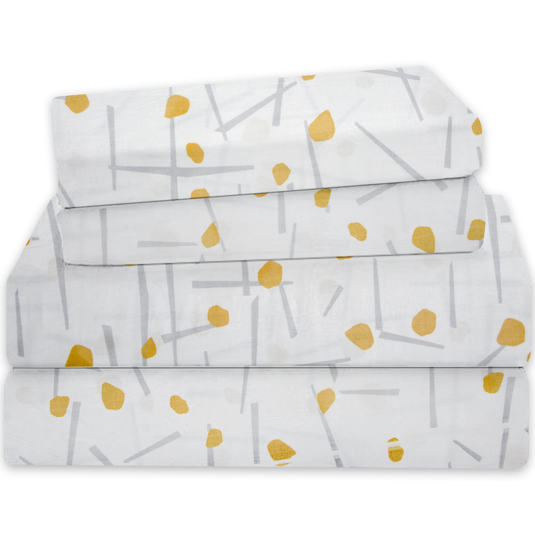 LUGHURS - Cotton Percale Weave Ultra Soft Bedding Set, Organic Cotton, 300 Thread Count (White) - Image 3